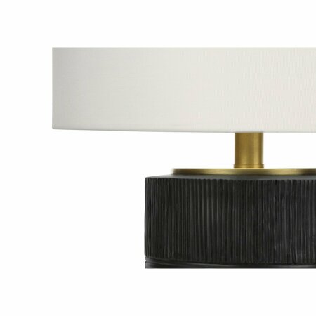 Monarch Specialties Lighting, 24 in.H, Table Lamp, Black Resin, Ivory / Cream Shade, Contemporary I 9619